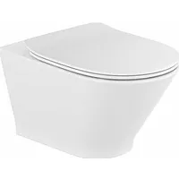 Roca Gap apaļa, bezmalu piekarināma tualete ar plānu, mīkstu, baltu sēdekli A34H0N8000 782949