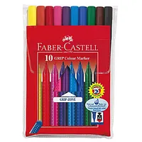Trīsstūrveida flomasteri Faber Castell, 10 pamata krāsas 540407