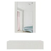 Tualetes galdiņš ar spoguli Pafos 80X41,6X100 matēts balts 476556