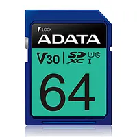 Adata Premier Pro Uhs-I Sdxc, 64 Gb, Flash memory class 10, U3, V30, 80 Mb/S, 100 Mb/S 262185