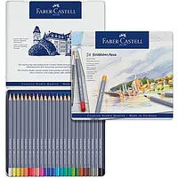 Akvareļu zīmuļi Faber Castell Goldfaber Aqua Creative Studio, 24 krāsas, metāla kastē 540901