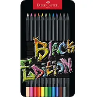 Krāsainie zīmuļi Faber-Castell Black Edition, 12Pasteļkrāsas 557054