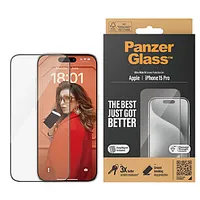 Panzerglass Screen protector Apple iPhone 15 Pro Glass Clear Ultra-Wide Fit Easy installation Fingerprint resistant Anti-Yellowing 588399