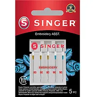 Singer Embroidery Needle Asst 5Pk 162512