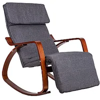 Šūpuļkrēsls ar regulējamu kāju balstu, koka roku balstiem 591400