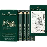 Zīmuļu komplekts Faber Castell 9000, 5B-5H, 12Gab/Iep, metāla kastē 550869