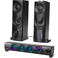 2 vienā datora skaļrunis Soundbar Dators Rgb Led gaismas stereo spēle Usb x 3W Aux 3,5 Mm 384727