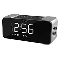 Adler Wireless alarm clock with radio Ad 1190 Aux in, Silver/Black, Alarm function 450802
