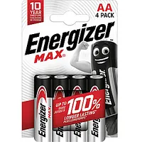 Energizer Max Aa Lr6 Sārma Akumulatorijas, 4 Gab, Eco-Pak 446596