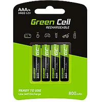 Mājsaimniecības akumulators Green Cell Gr04 Niķeļa metāla hidrīda Nimh Uzlādējams Aaa 4X R3 800Mah 378891