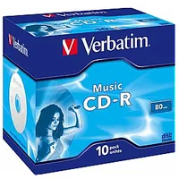 Matricas Cd-R Audio Verbatim 80Min Music 10 Pack Jewel 521770