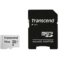 Memory Micro Sdhc 16Gb W/Adap/C10 Ts16Gusd300S-A Transcend 92448