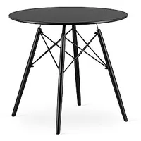 Mūsdienīgs koka apaļais galds 80 cm - melnas/melnas kājas 702365