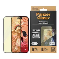 Panzerglass Screen protector, Apple, iPhone 15, Glass, Clear, Eyecare 580347