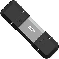 Silicon Power 64 Gb, Usb Type-A and Type-C Flash Drive, Mobile C51, Silver 703780