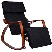 šūpuļkrēsls regulējams kāju balsts koka roku balsti 505024