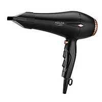 Adler Hair Dryer Ad 2244 2000 W, Number of temperature settings 3, Ionic function, Diffuser nozzle, Black 376530