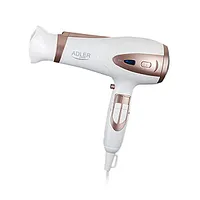 Adler Hair Dryer Ad 2248 2400 W, Number of temperature settings 3, Ionic function, Diffuser nozzle, White 376670