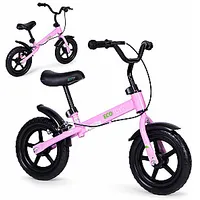 Bērnu līdzsvara velosipēds ar bremzi, Eva Ecotoys riteņi, rozā 710747