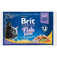 Brit Premium Cat Fish Plate - mitrā barība kaķiem 4X100G 480510