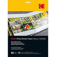Kodak Photo Sticker Paper Gloss 120Gsm A4X10 3510645 612747