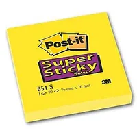 Līmlapiņas Post-It Super Sticky, 76X76Mm, 90Lpp/Iep, dzeltenas 549765