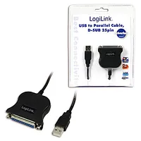 Logilink Usb 2.0 adapter to Paralel Lpt  Db25 , 1,8M Db25, A male 375894