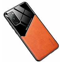 Mocco Lens Leather Back Case Aizmugurējais Ādas Apvalks Priekš Apple iPhone 12 Oranžs 403049