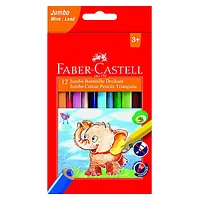 Trīsstūrveida krāsainie zīmuļi Faber-Castell Jumbo, 12 krāsas 540973