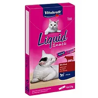 Vitakraft Cat Liquid-Snack ar liellopa gaļu - gardumi kaķiem 6 x 15 g 704981