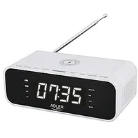 Adler Alarm Clock with Wireless Charger Ad 1192W	 Aux in, White, function 444552