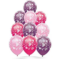 Baloni Festi ar taurenīšiem, rozā 30Cm 10Gab. 634423 655476