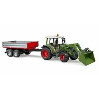 Bruder 116 traktors Fendt Vario 211 ar frontālo iekrāvēju un piekabi, 02182 479218