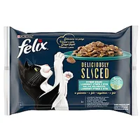 Felix Deliciously Sliced Fish - mitrā kaķu barība 4X 80G 625175