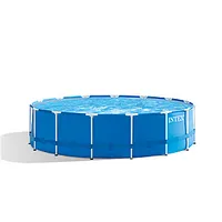 Intex Metal Fram Pool Set with Filter Pump, Safety Ladder, Ground Cloth, Cover Blue, Age 6, 457X122 cm 331411