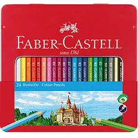 Krāsainie zīmuļi Faber-Castell Classic, 24 krāsas, metāla kārbā 542098