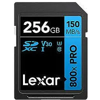 Lexar 256Gb Professional 800X Pro Memory Card Sdxc Uhs-I Black/Blue 642263