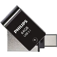 Philips Usb 3.1 / Usb-C Flash Drive Midnight black 64Gb  598199