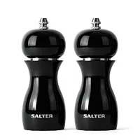 Salter 7613 Bkxra Gloss Salt and Pepper Mills Black 564455
