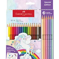 Trīsstūrveida krāsainie zīmuļi Faber-Castell Colour Grip Unicorn 186 krāsas 679065