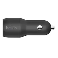 Belkin Dual Usb-A Car Charger 24W  to Lightning Cable Boost Charge Black 165244