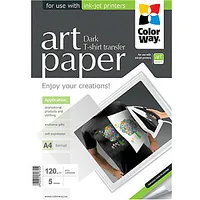 Colorway Art T-Shirt transfer Dark Photo Paper, 5 sheets, A4, 120 g/m² 152857