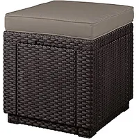 Dārza krēsls/uzglabāšanas kaste Cube ar spilvenu brūns 321032