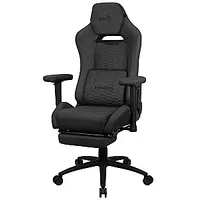 Ergonomisks spēļu krēsls Aerocool Royalashbk Premium ar kāju balstiem Aeroweave Technology Black 515527