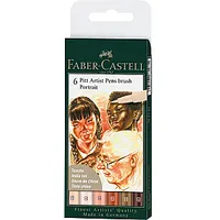 Flomasteri ar otas uzgali Faber-Castell Pitt Artist Pen, 6 gab. ādas krāsu asorti 542103