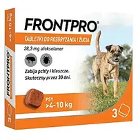 Frontpro tabletes pret blusām un ērcēm suņiem 4-10 kg - 3X 28,3 mg 637494