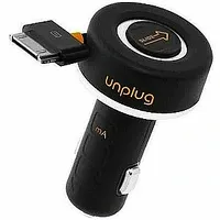 iLike Ccu1000Iph Compact iPod iPhone 4 4S 30Pin Fast 1A Car Charger with Rewind Cable Black 677722