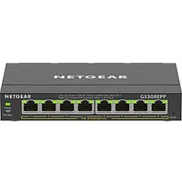 Netgear Gigabit Ethernet lieljaudas Poe Plus 8 Portu slēdzis Gs308Epp pārvaldīts L2/L3 10/100/1000 Power over Poe, melns 472299