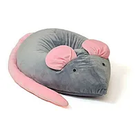 Pufa maisiņš Sako Mouse pelēks-rozā L 110 x 80 cm 590396