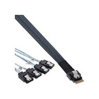 Inline Slim Sas kabelis. Sff-8654 līdz 4X Sata 7 kontaktu. 12 Gb/S. 0.5 m Cable. to 7-Pin. 12Gb/S. 0.5M